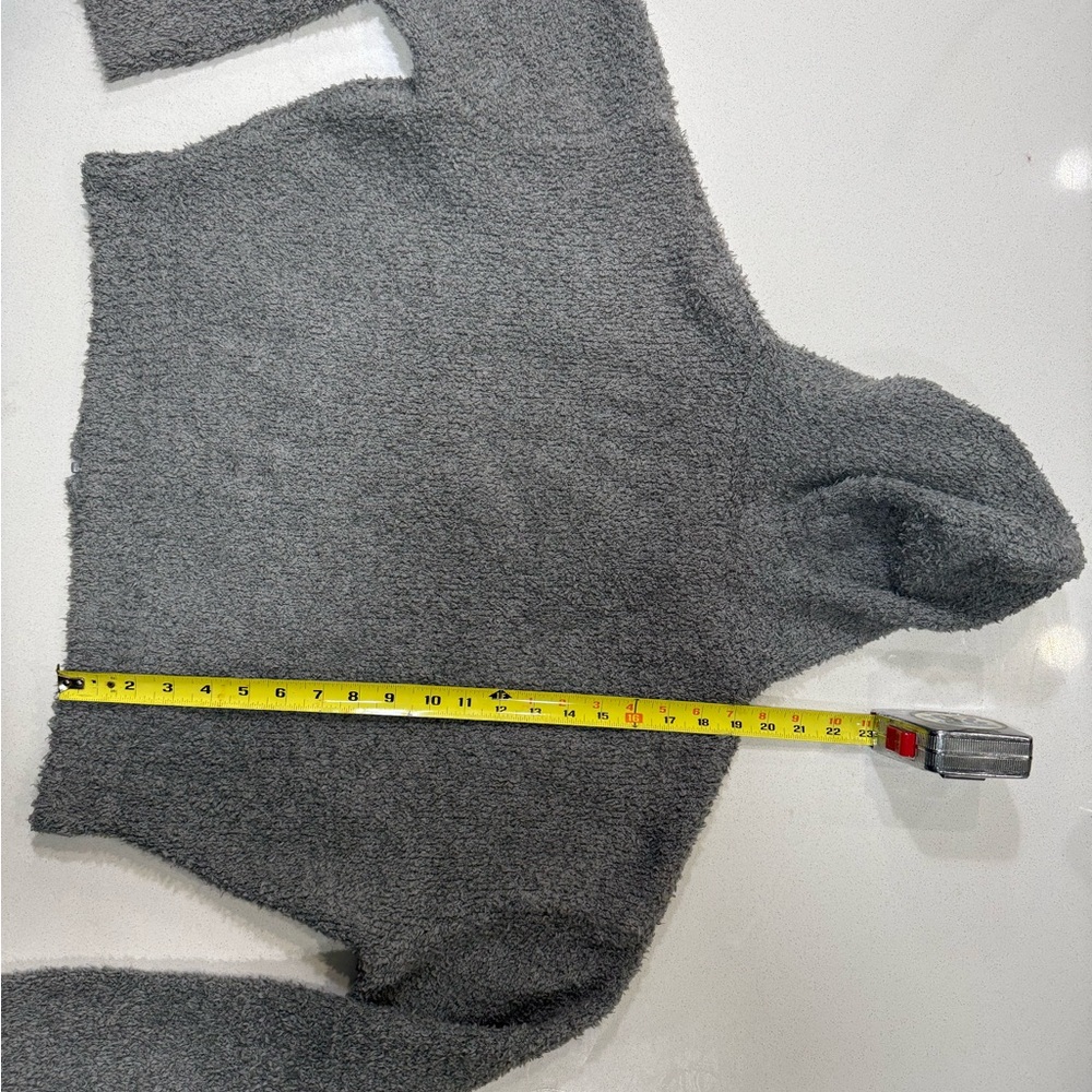 SKIMS Cozy Knit Zip Up Hoodie Smoke 2x/3x Oversized Cropped - Picture 3 of 3